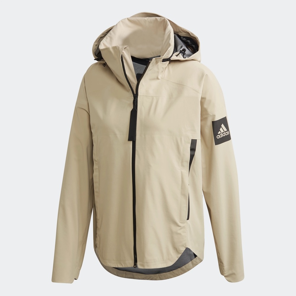 NWT TAN ADIDAS S RAIN JACKET // MYSHELTER